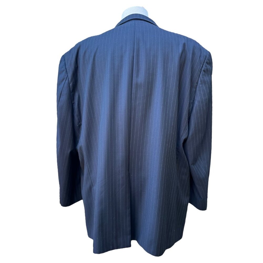 Lauren Ralph Lauren Classic-Fit Navy Pinstripe UltraFlex Suit Jacket - Men's 52R - Picture 8 of 11